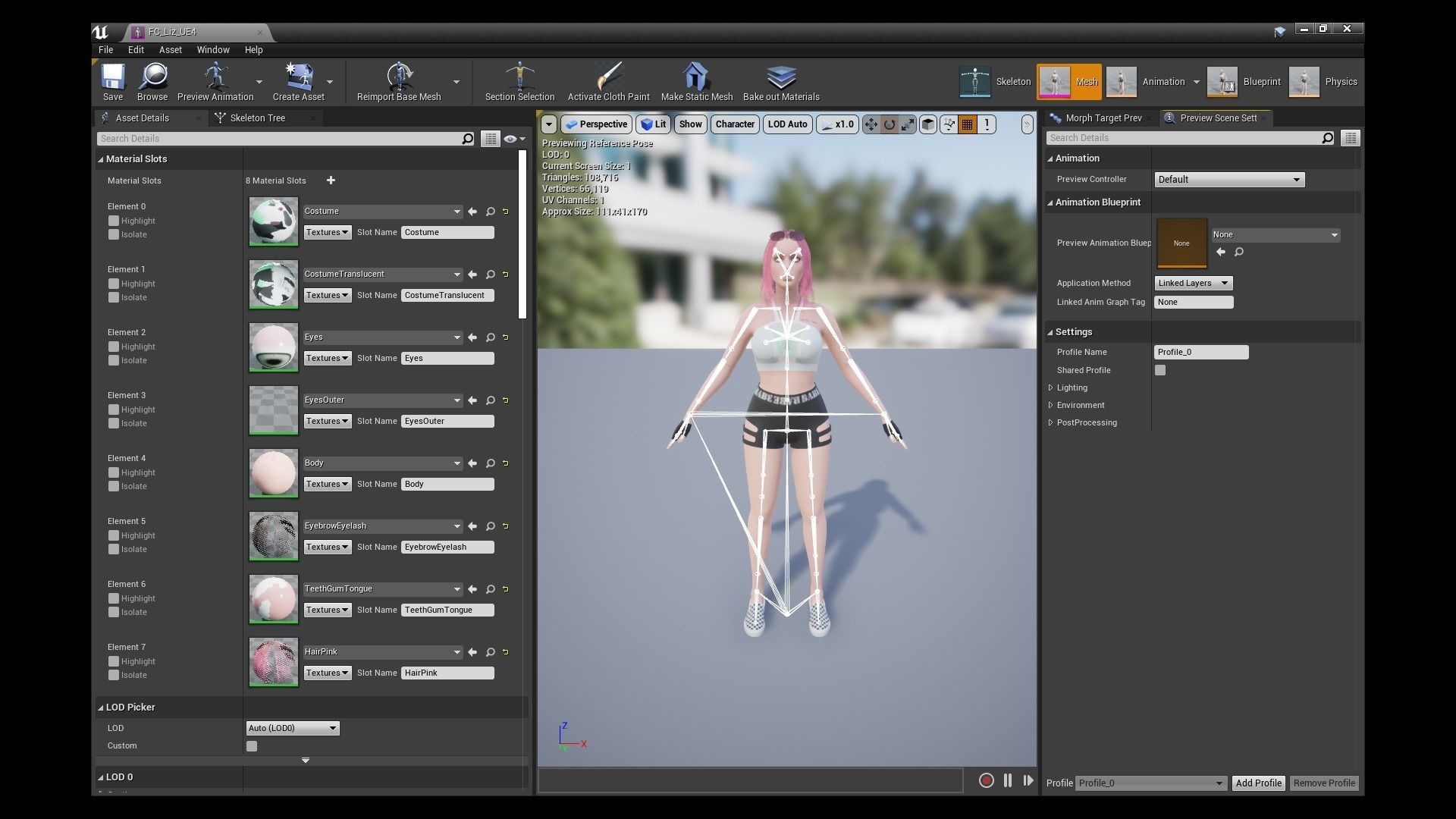 Liz - Female Character Base Mesh Version 1 Low-poly 3D model_24
