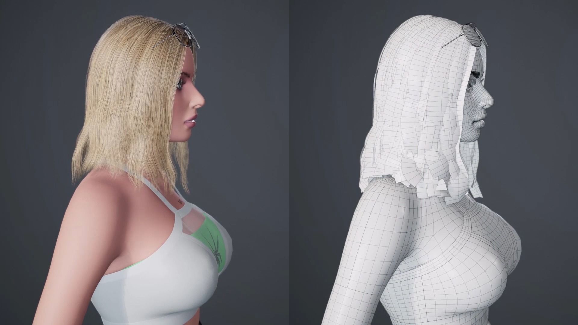 Liz - Female Character Base Mesh Version 1 Low-poly 3D model_8