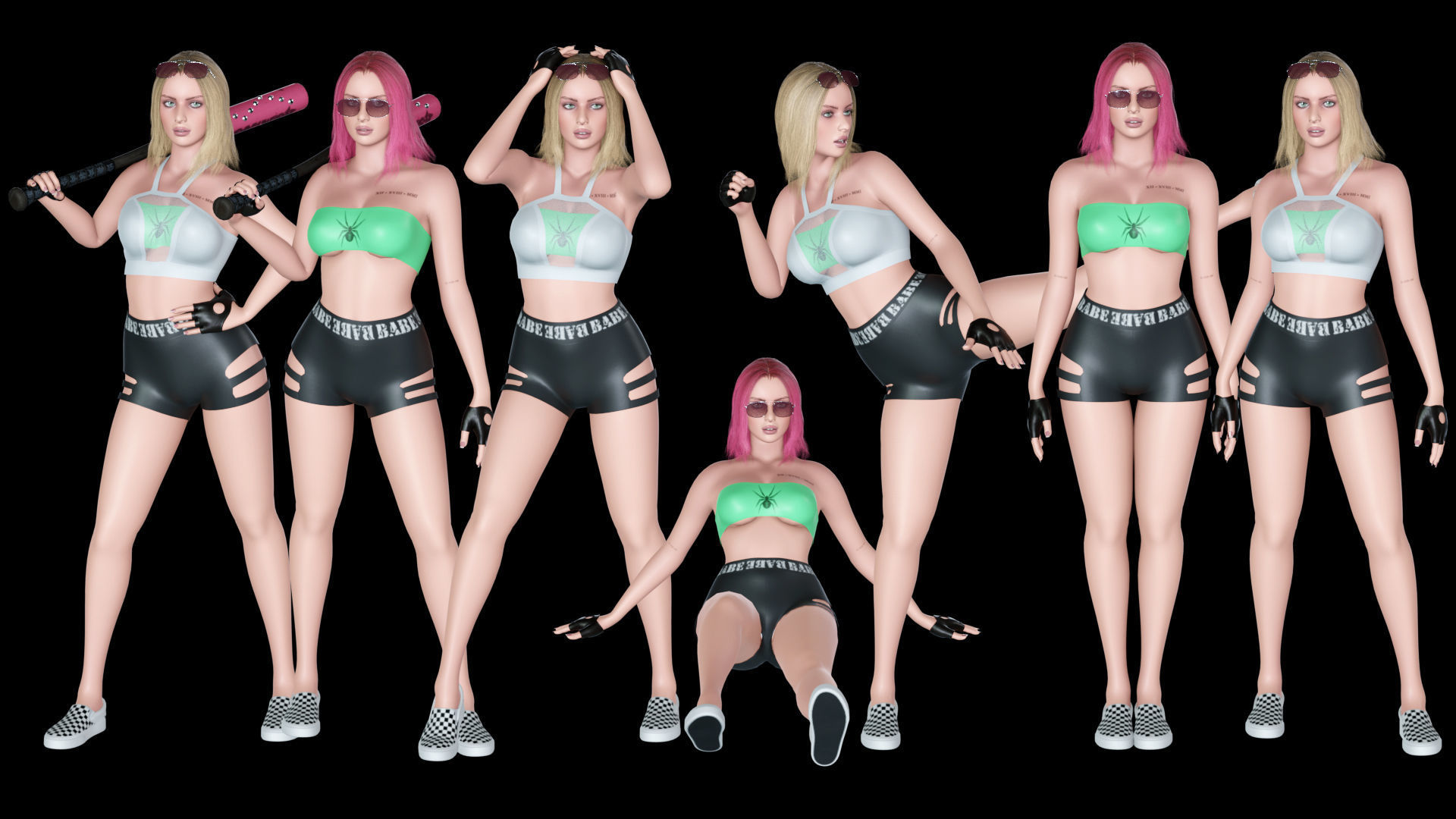 Liz - Female Character Base Mesh Version 1 Low-poly 3D model_3