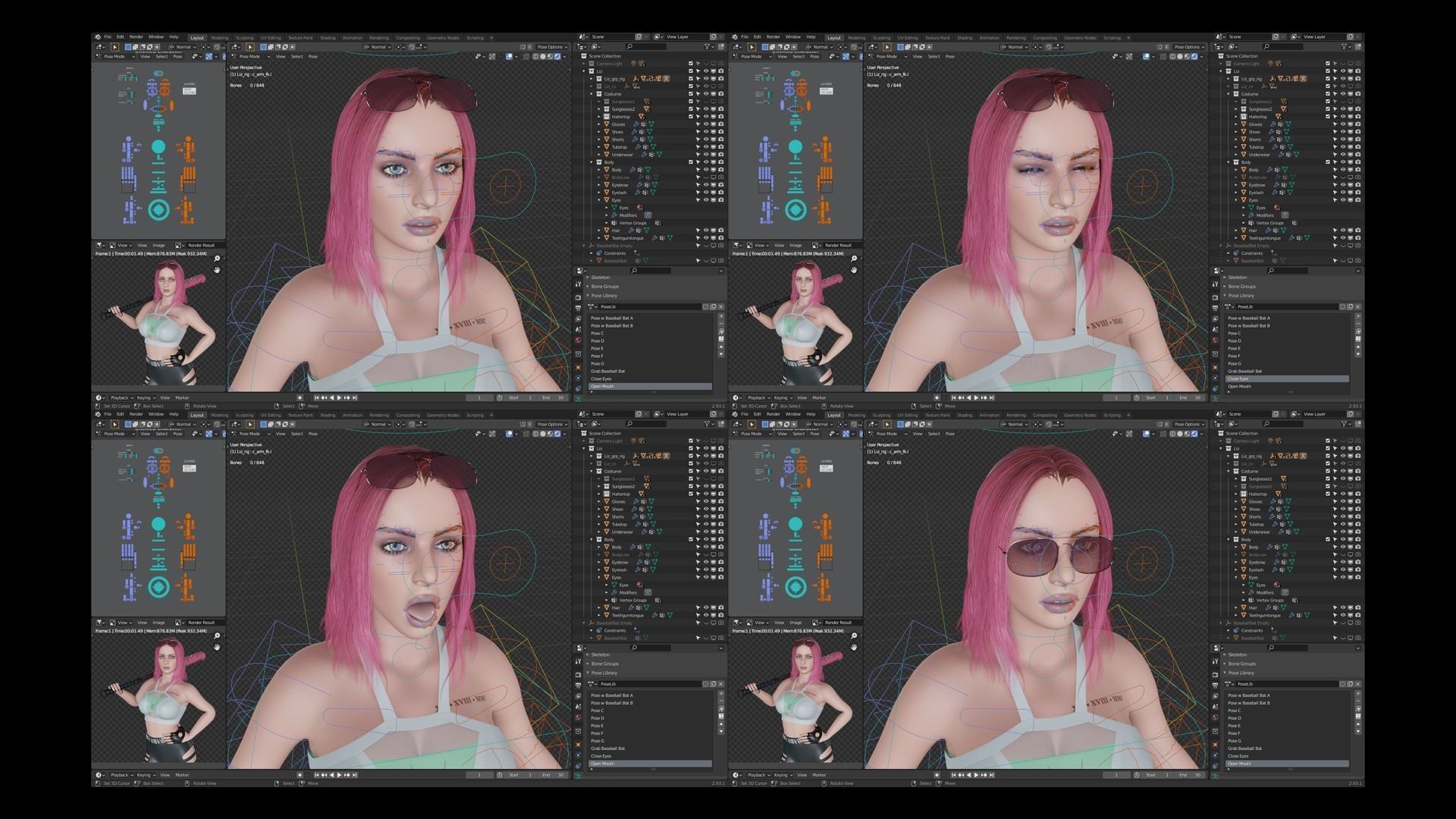 Liz - Female Character Base Mesh Version 1 Low-poly 3D model_19