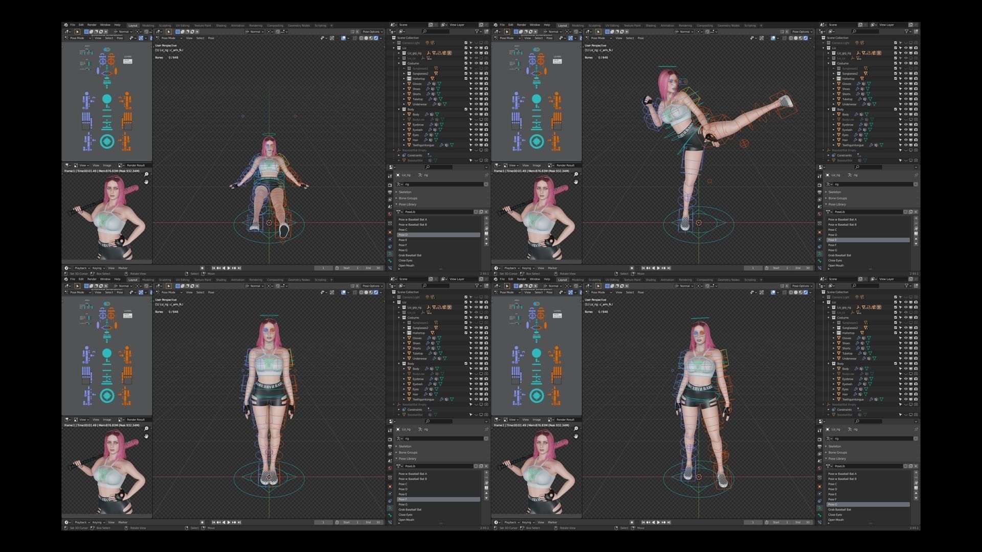 Liz - Female Character Base Mesh Version 1 Low-poly 3D model_18