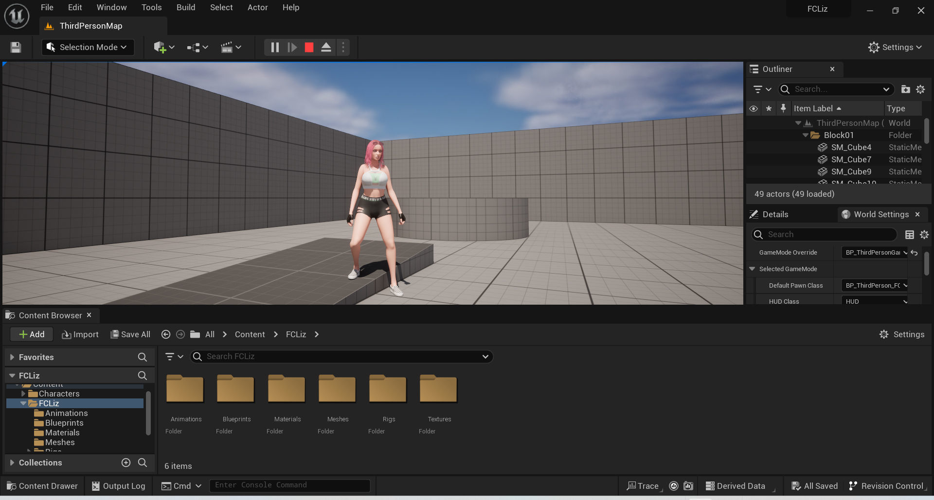 Liz - Female Character Base Mesh Version 1 Low-poly 3D model_13