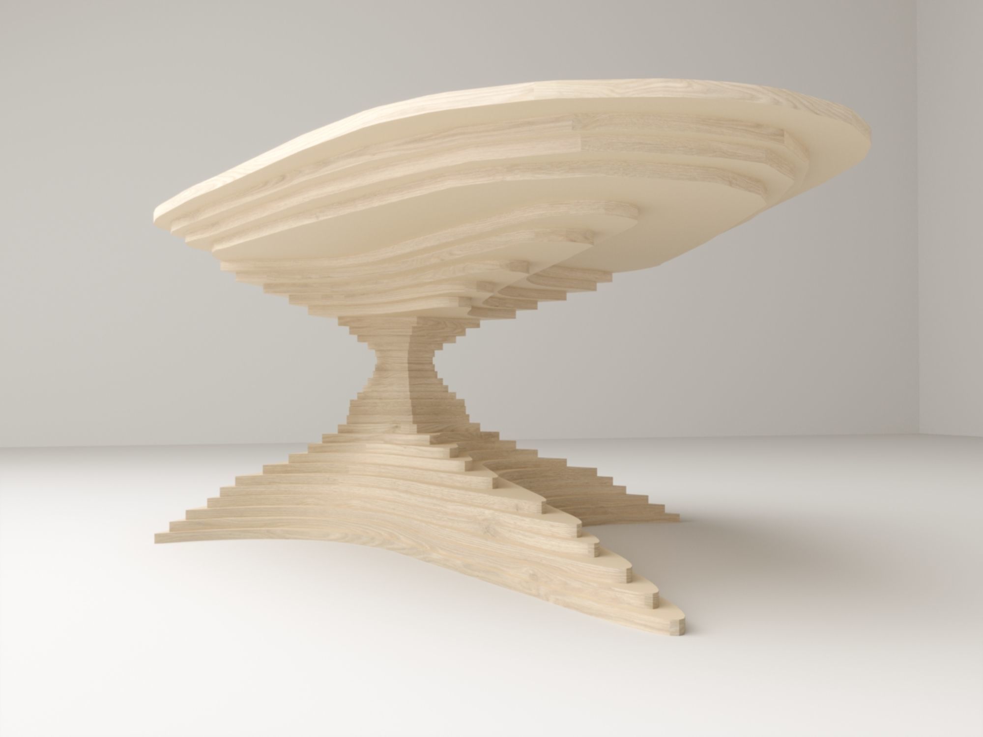 Wooden table 3D model_1