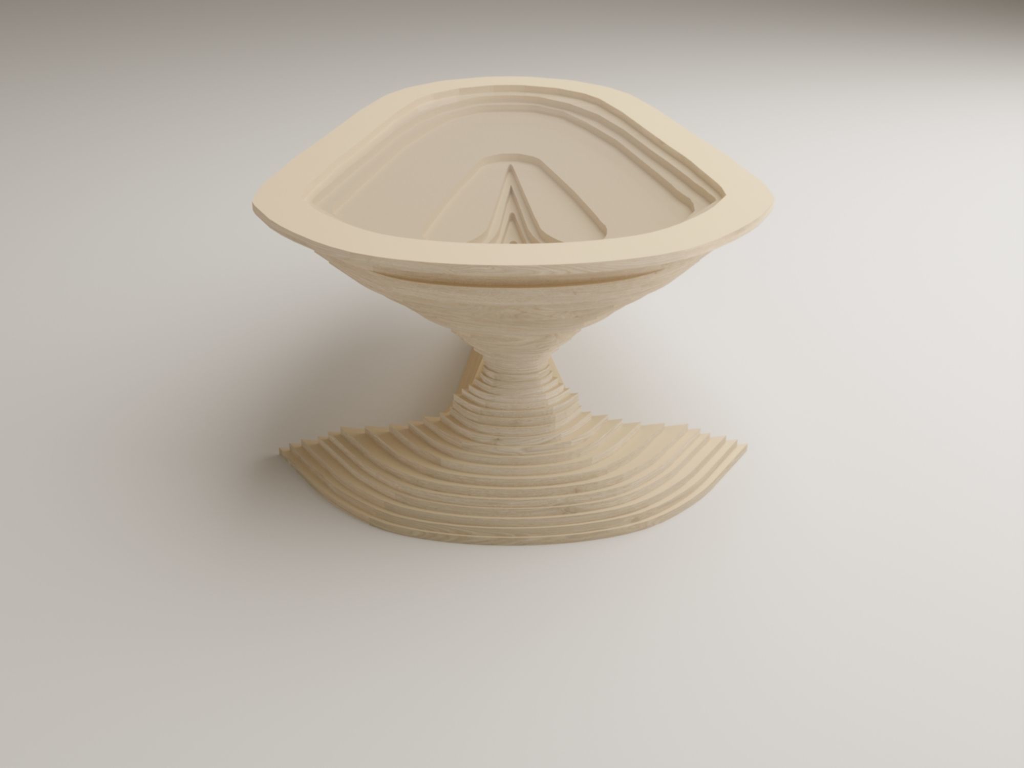 Wooden table 3D model_2