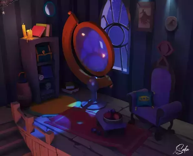 3d stylized room