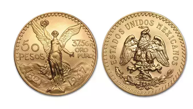  Mexican 50 Pesos Gold  Centenario coin Coin  3D print model