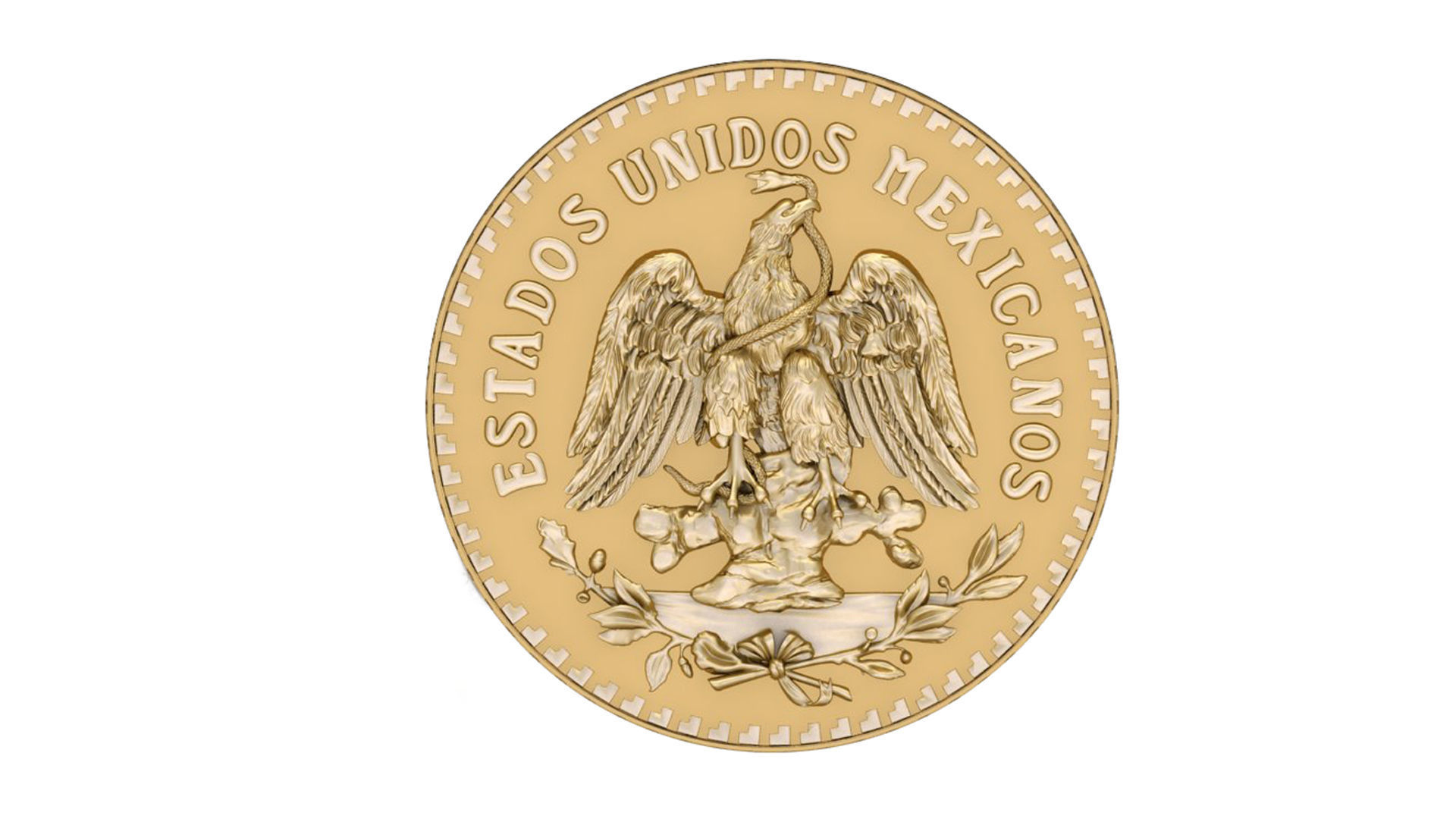  Mexican 50 Pesos Gold  Centenario coin Coin  3D print model_1