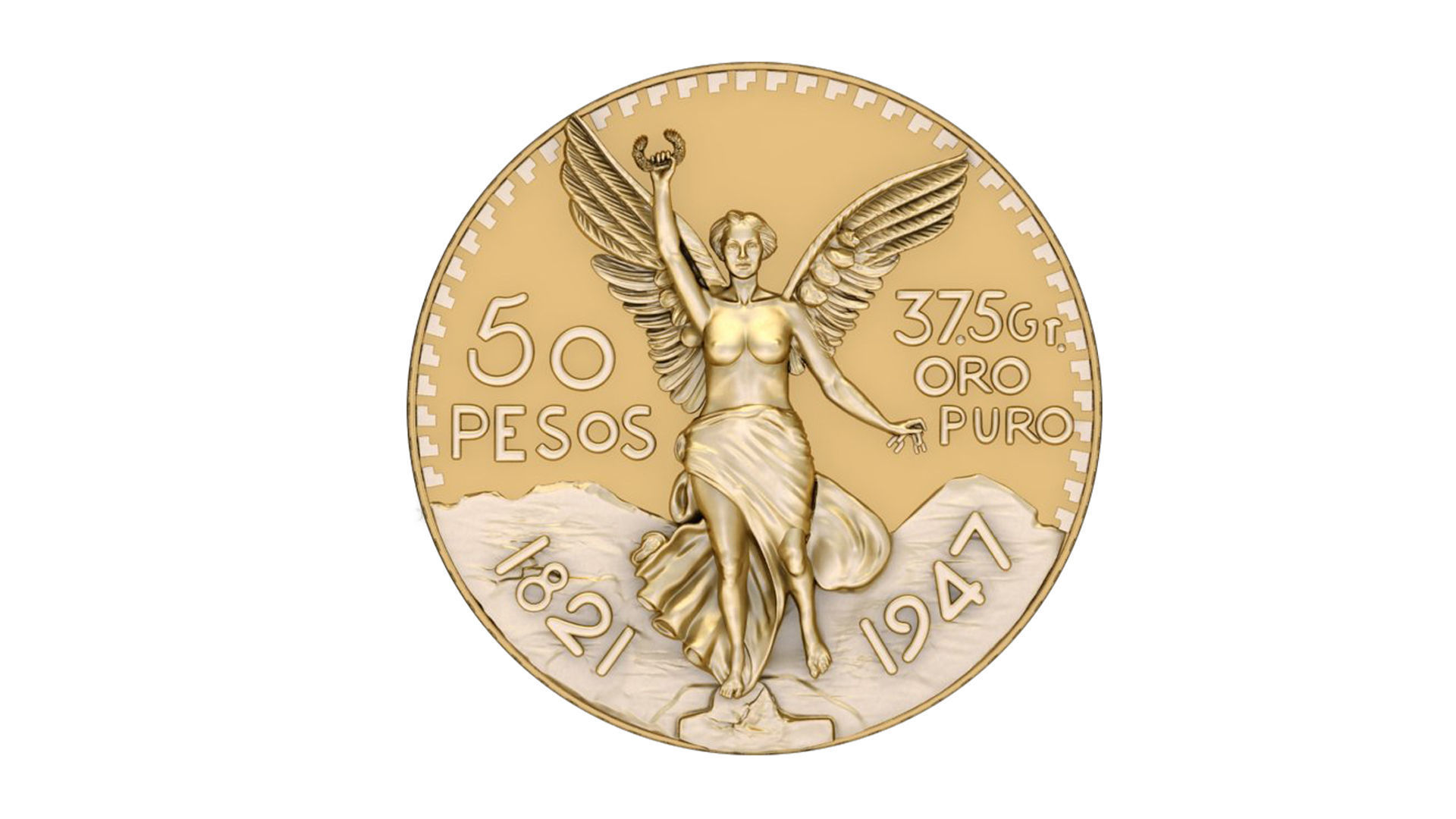  Mexican 50 Pesos Gold  Centenario coin Coin  3D print model_2