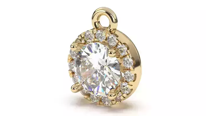 Round Halo Diamond Pendant