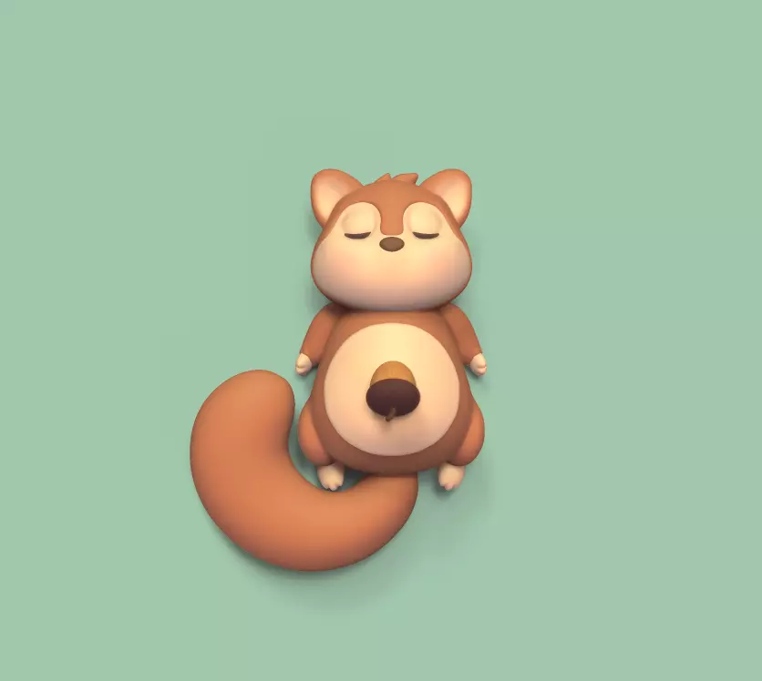 Sleeping Squirrel 3D print model