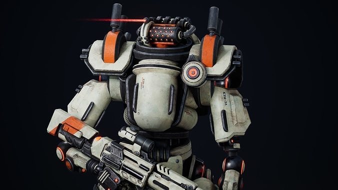 Etasphera31 robot running Low-poly 3D model