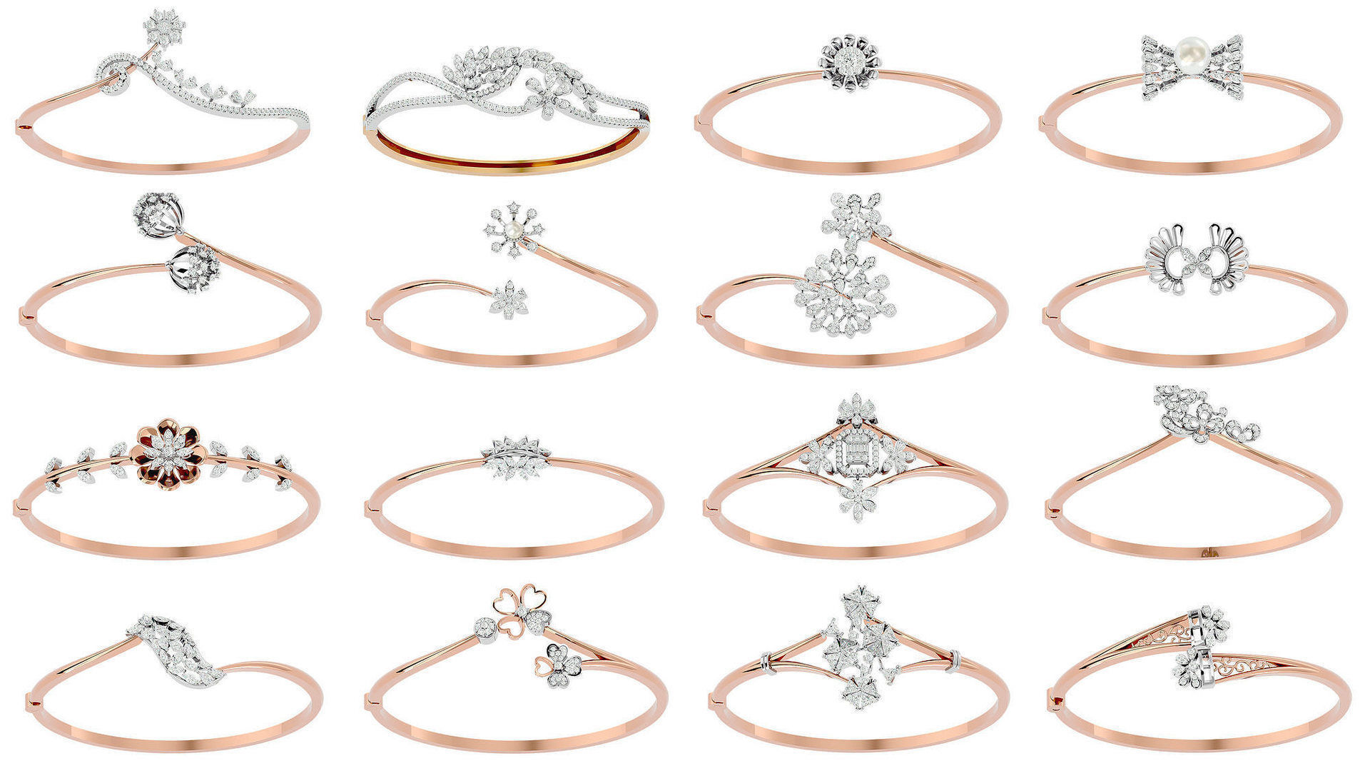 50 High Jewelry Diamond Bracelets 3dm stl renders details  3D Model Collection_1