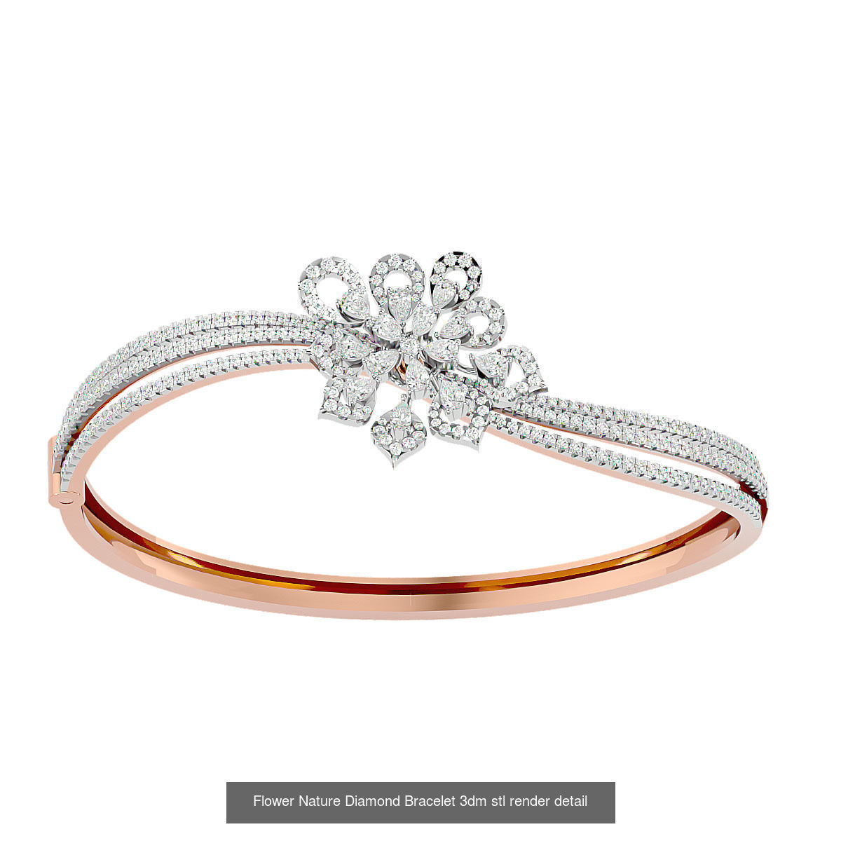 50 High Jewelry Diamond Bracelets 3dm stl renders details  3D Model Collection_10