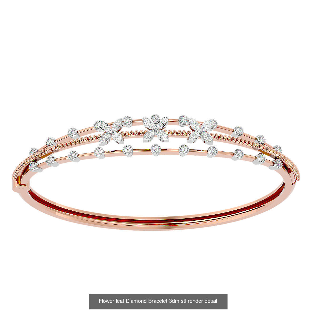 50 High Jewelry Diamond Bracelets 3dm stl renders details  3D Model Collection_37