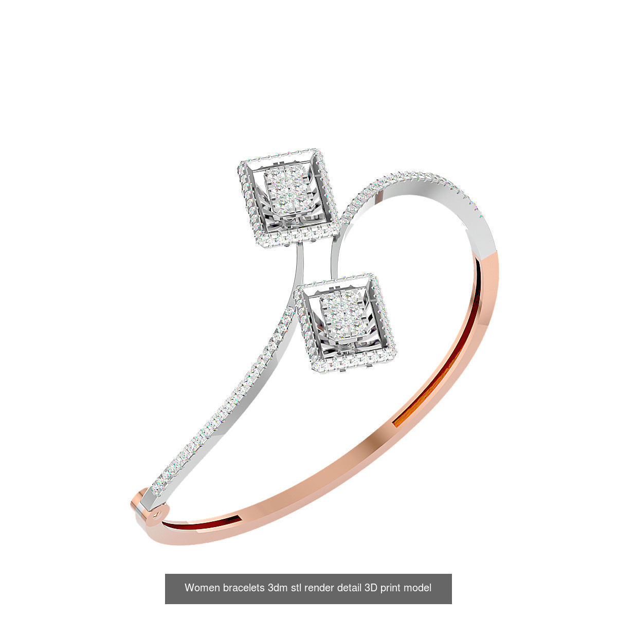 50 High Jewelry Diamond Bracelets 3dm stl renders details  3D Model Collection_49