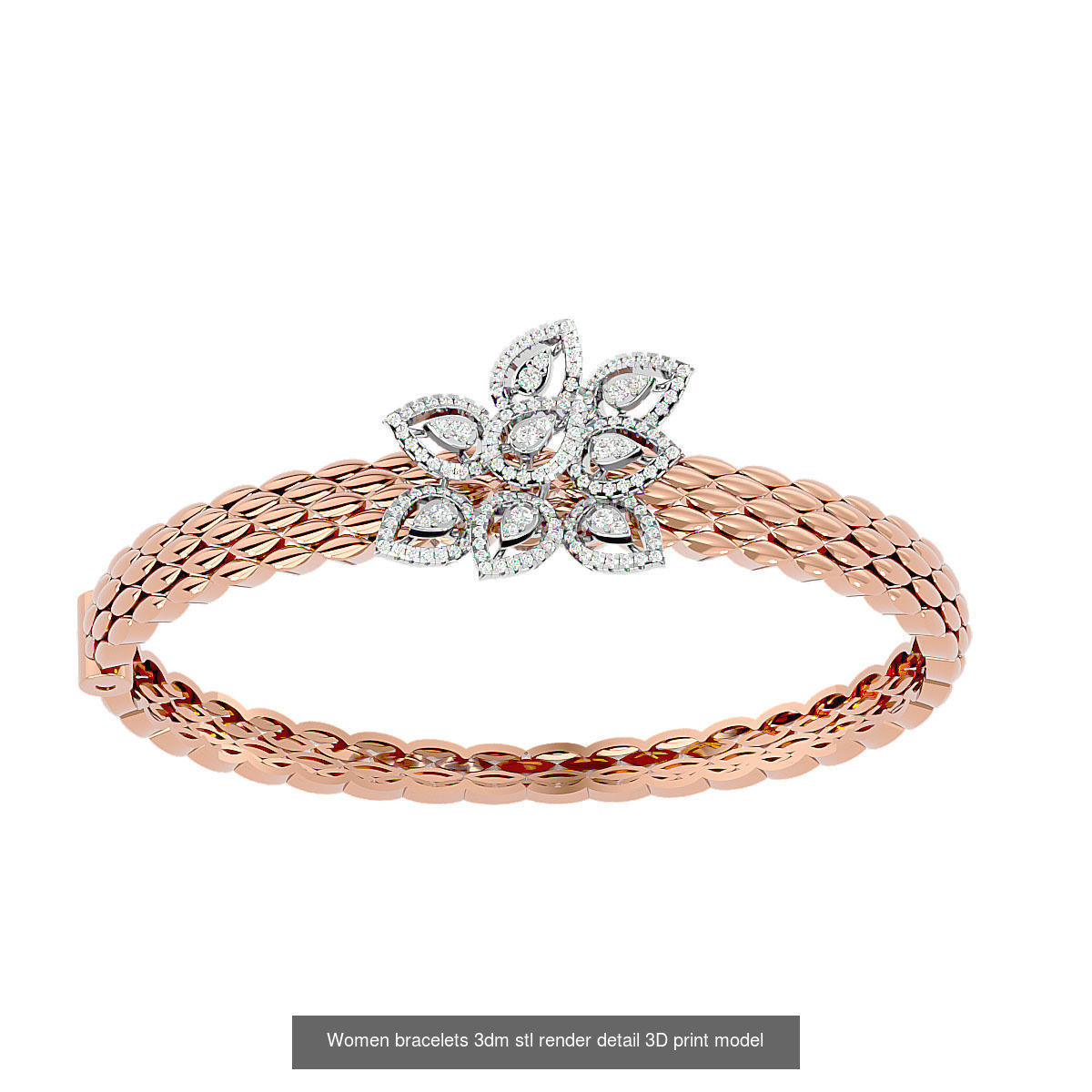50 High Jewelry Diamond Bracelets 3dm stl renders details  3D Model Collection_4