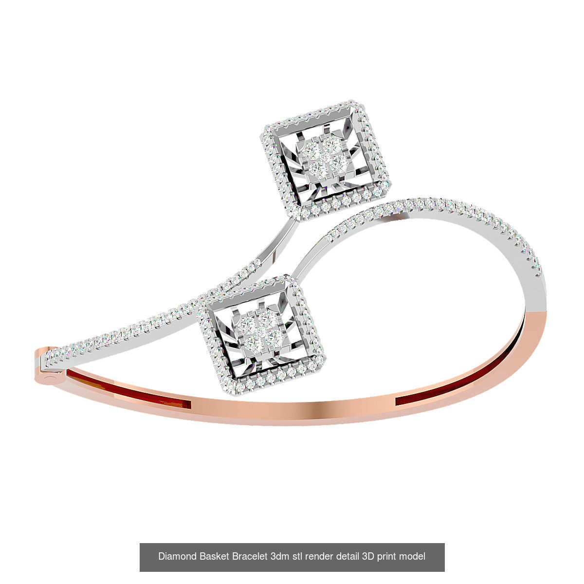 50 High Jewelry Diamond Bracelets 3dm stl renders details  3D Model Collection_50