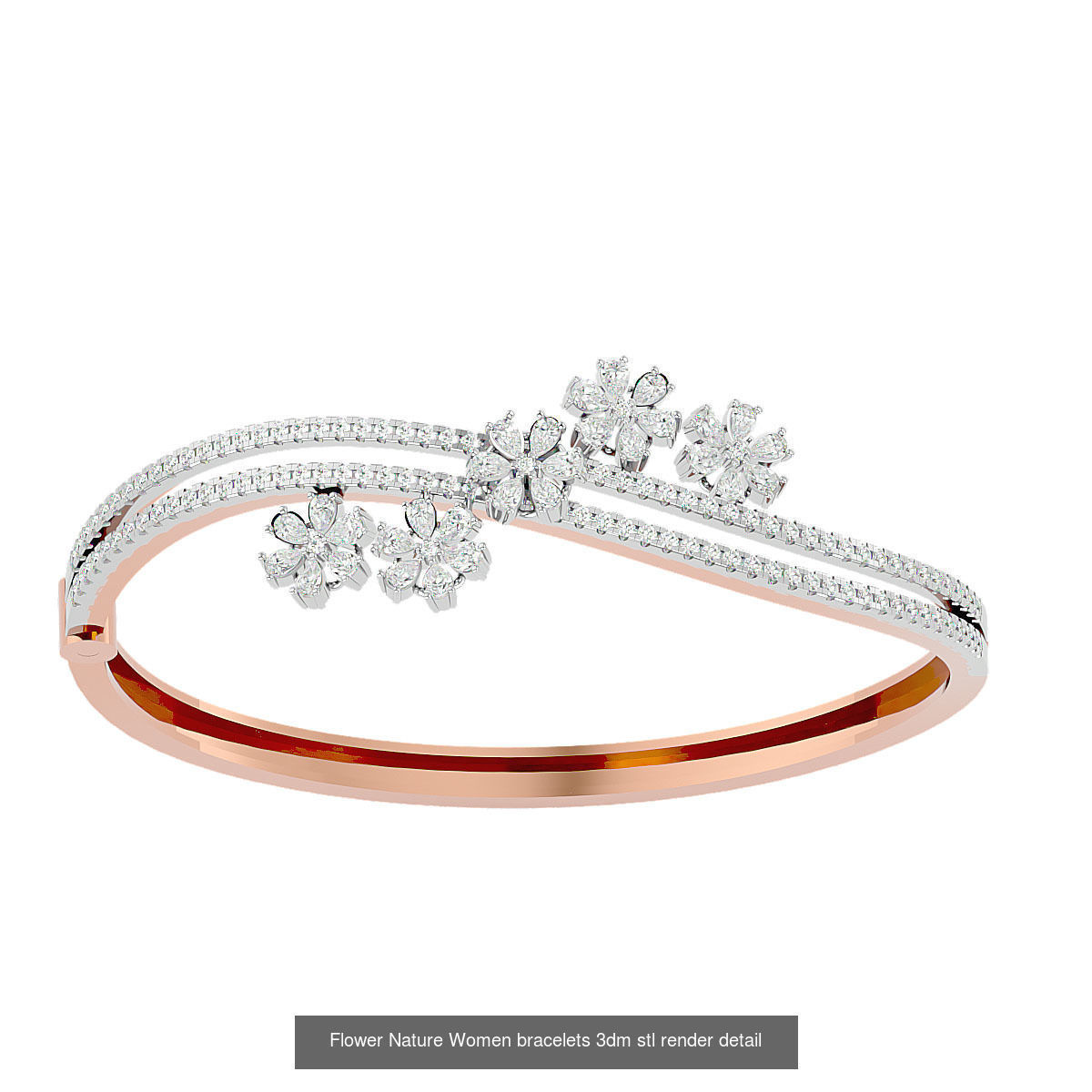 50 High Jewelry Diamond Bracelets 3dm stl renders details  3D Model Collection_15