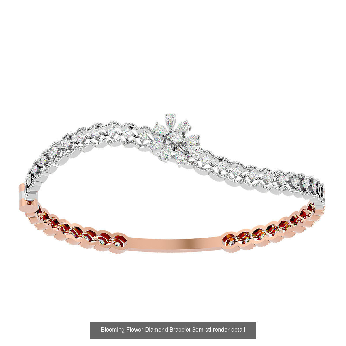 50 High Jewelry Diamond Bracelets 3dm stl renders details  3D Model Collection_42