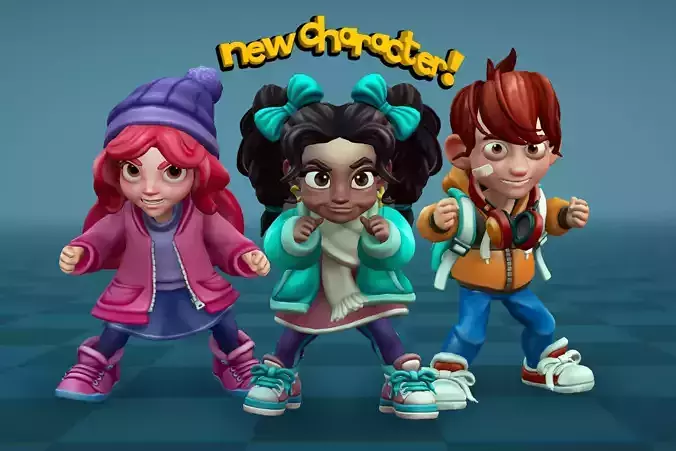 Cartoon Kids 3D model