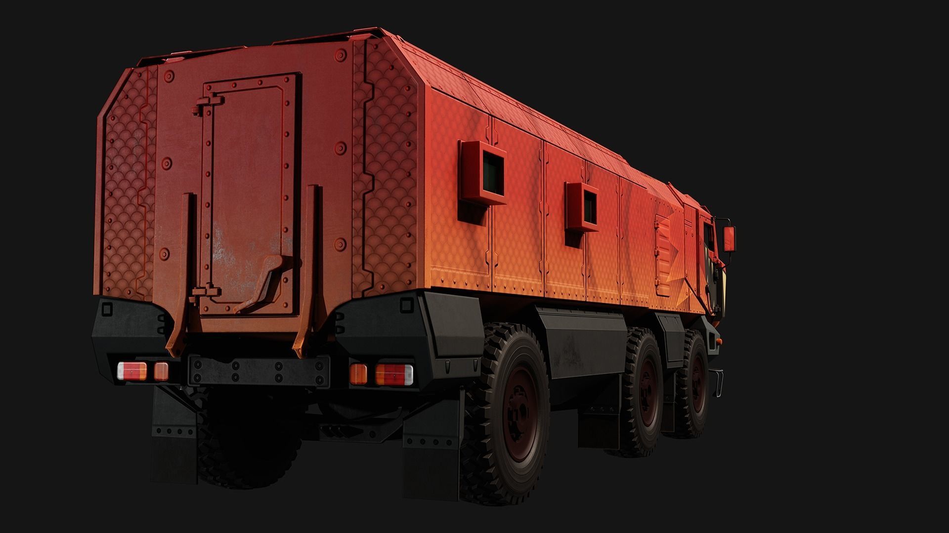 Military Truck  Low-poly 3D model_7