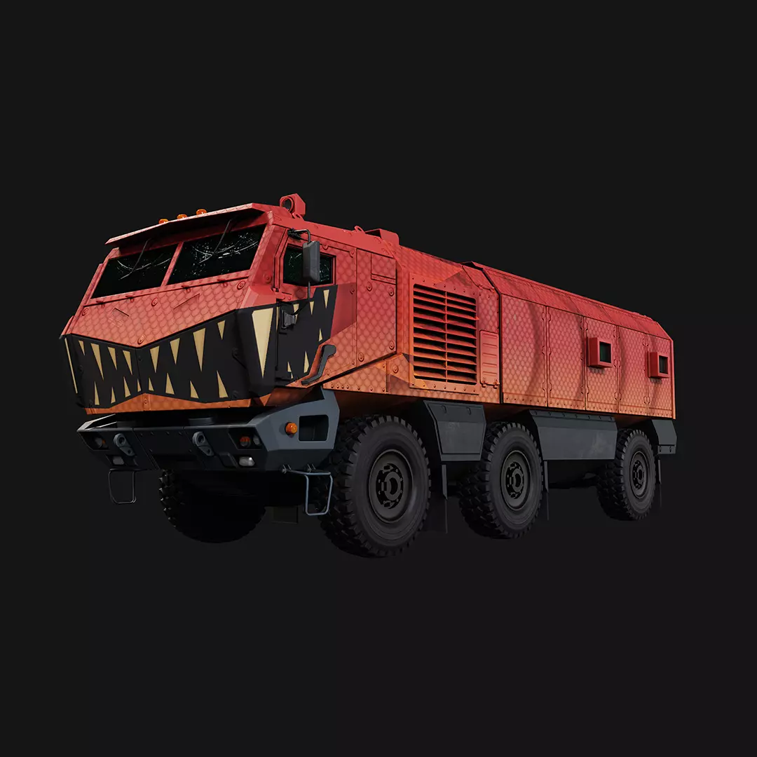 Military Truck  Low-poly 3D model_0