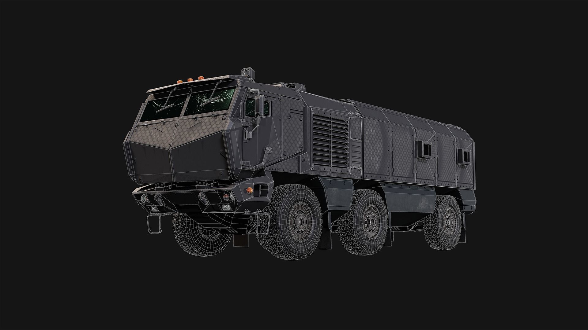 Military Truck  Low-poly 3D model_12