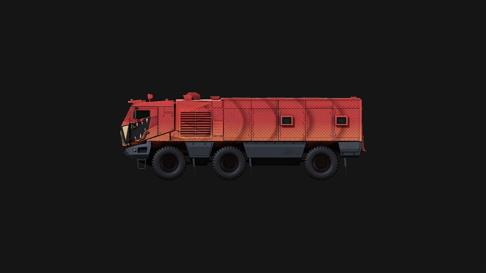 Military Truck  Low-poly 3D model_3