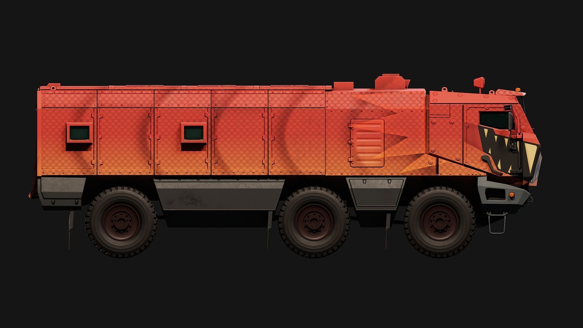 Military Truck  Low-poly 3D model_5