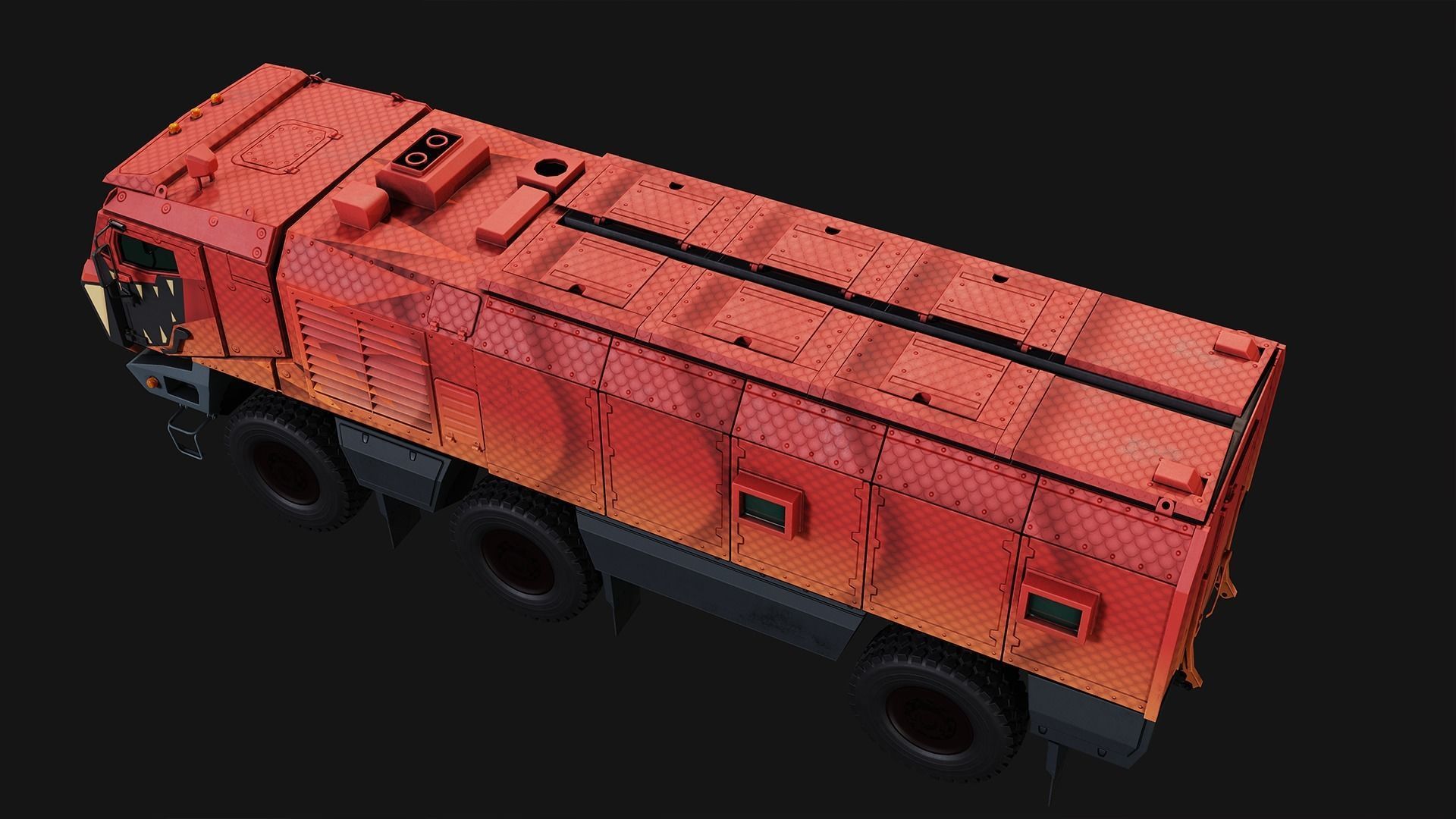 Military Truck  Low-poly 3D model_11