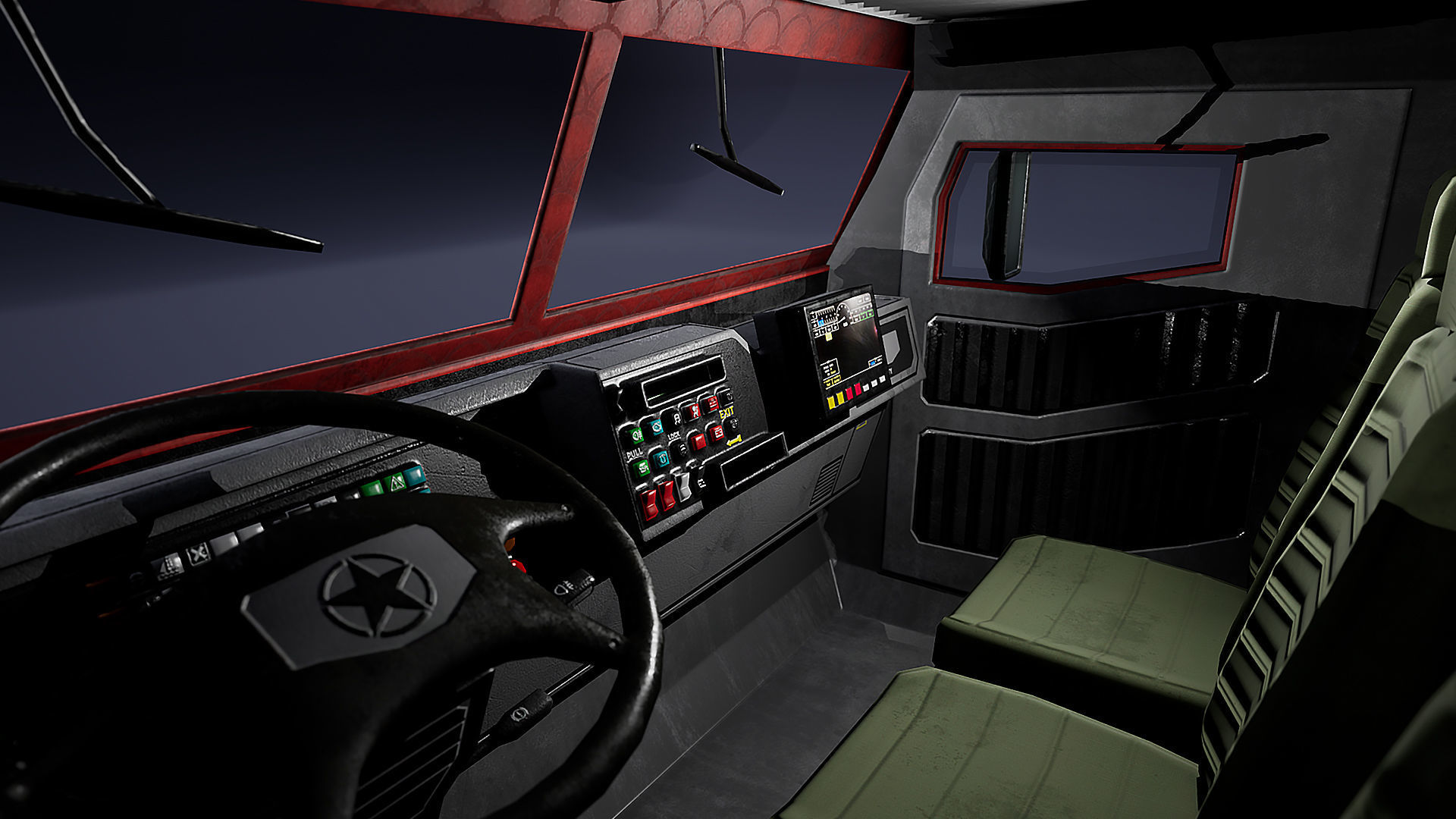 Military Truck  Low-poly 3D model_14