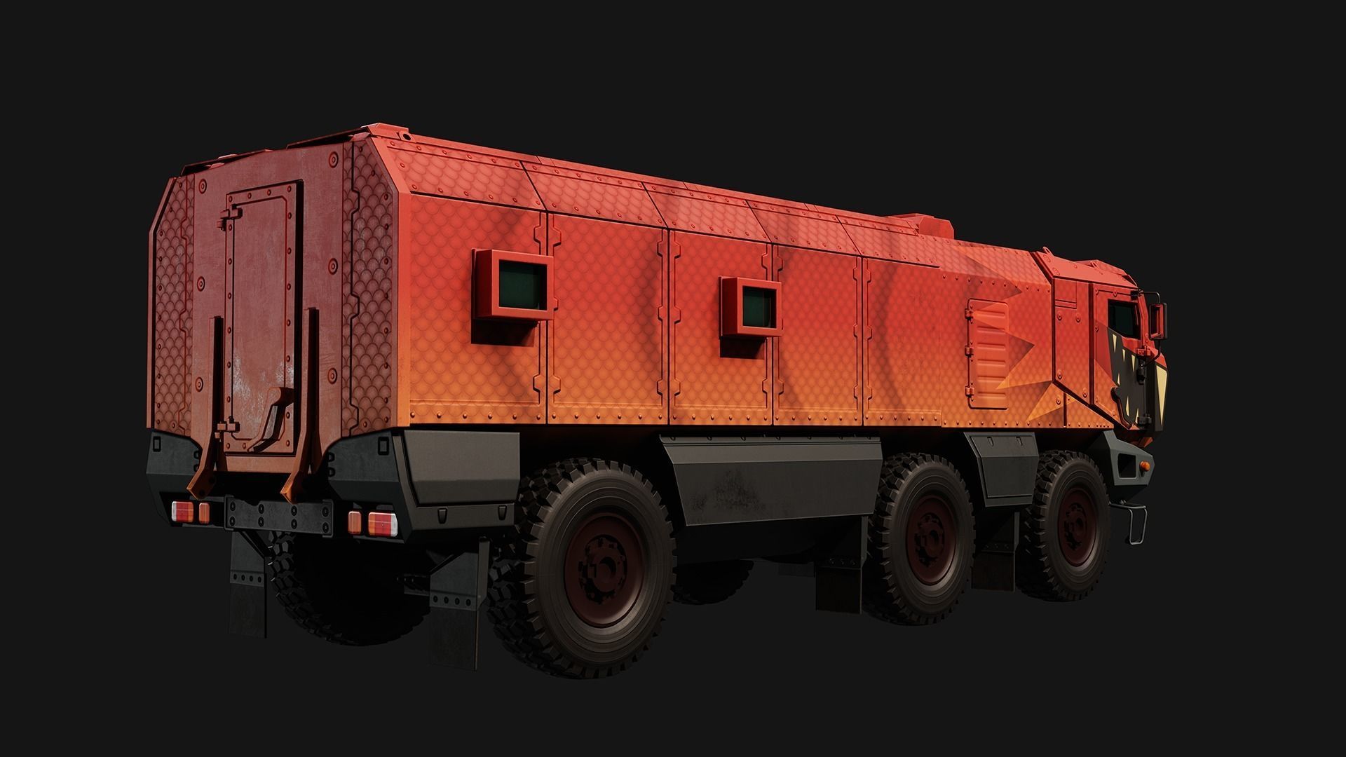 Military Truck  Low-poly 3D model_4