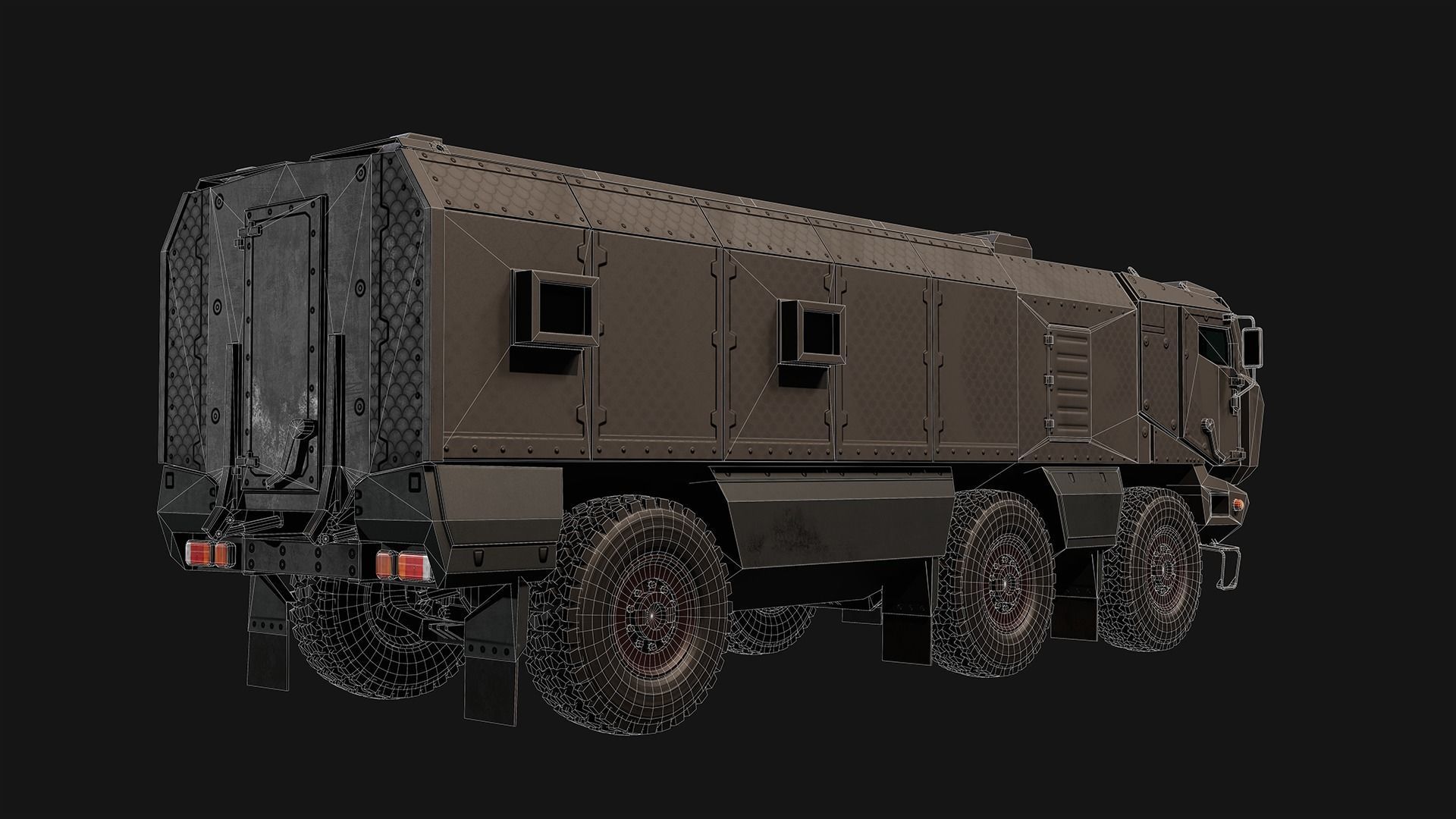 Military Truck  Low-poly 3D model_13
