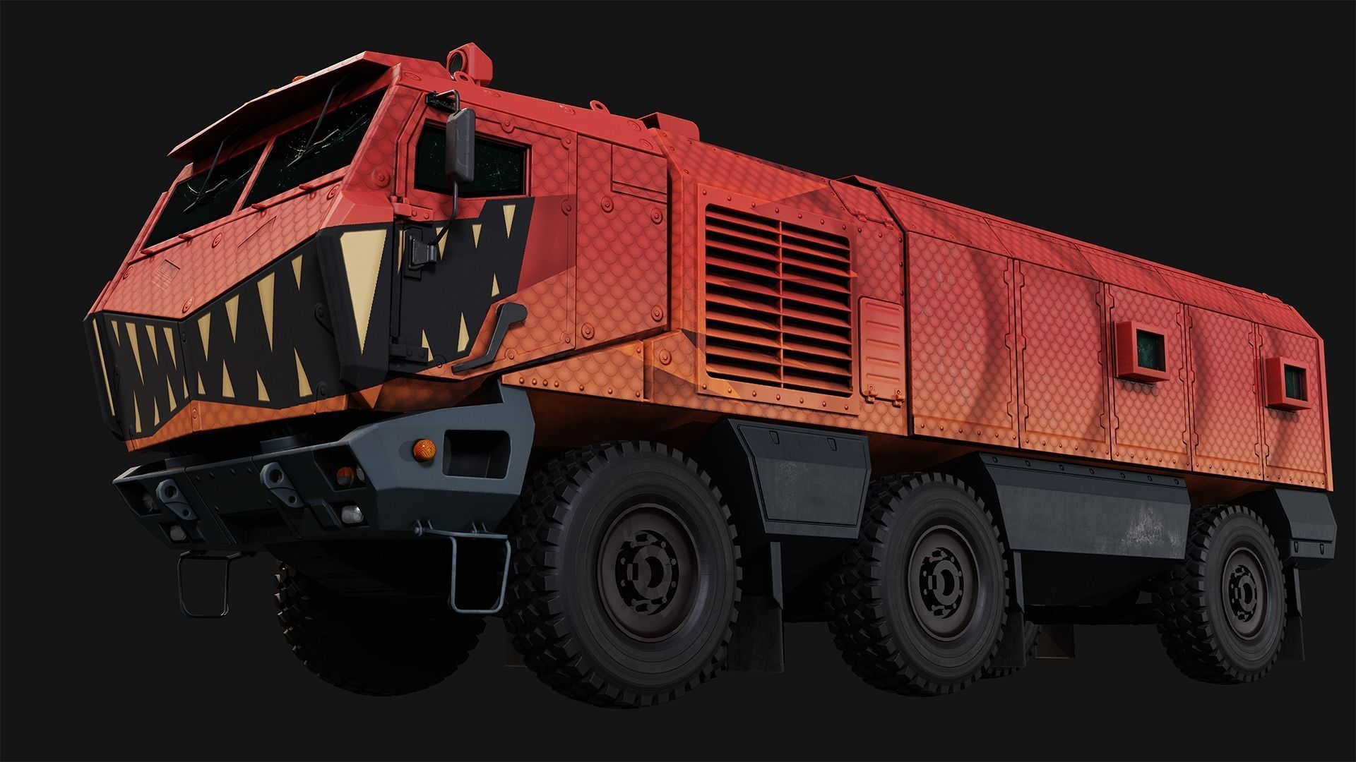 Military Truck  Low-poly 3D model_1