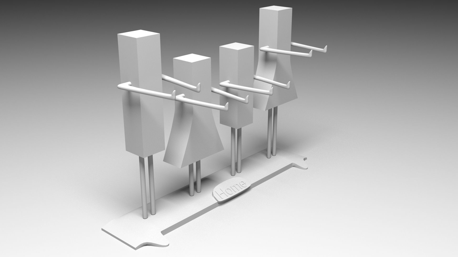 Keys holder 3D print model_6