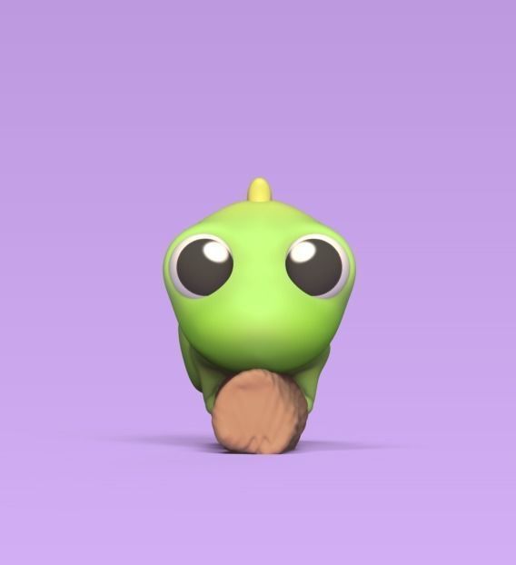 Chameleon on Branch 3D print model_1