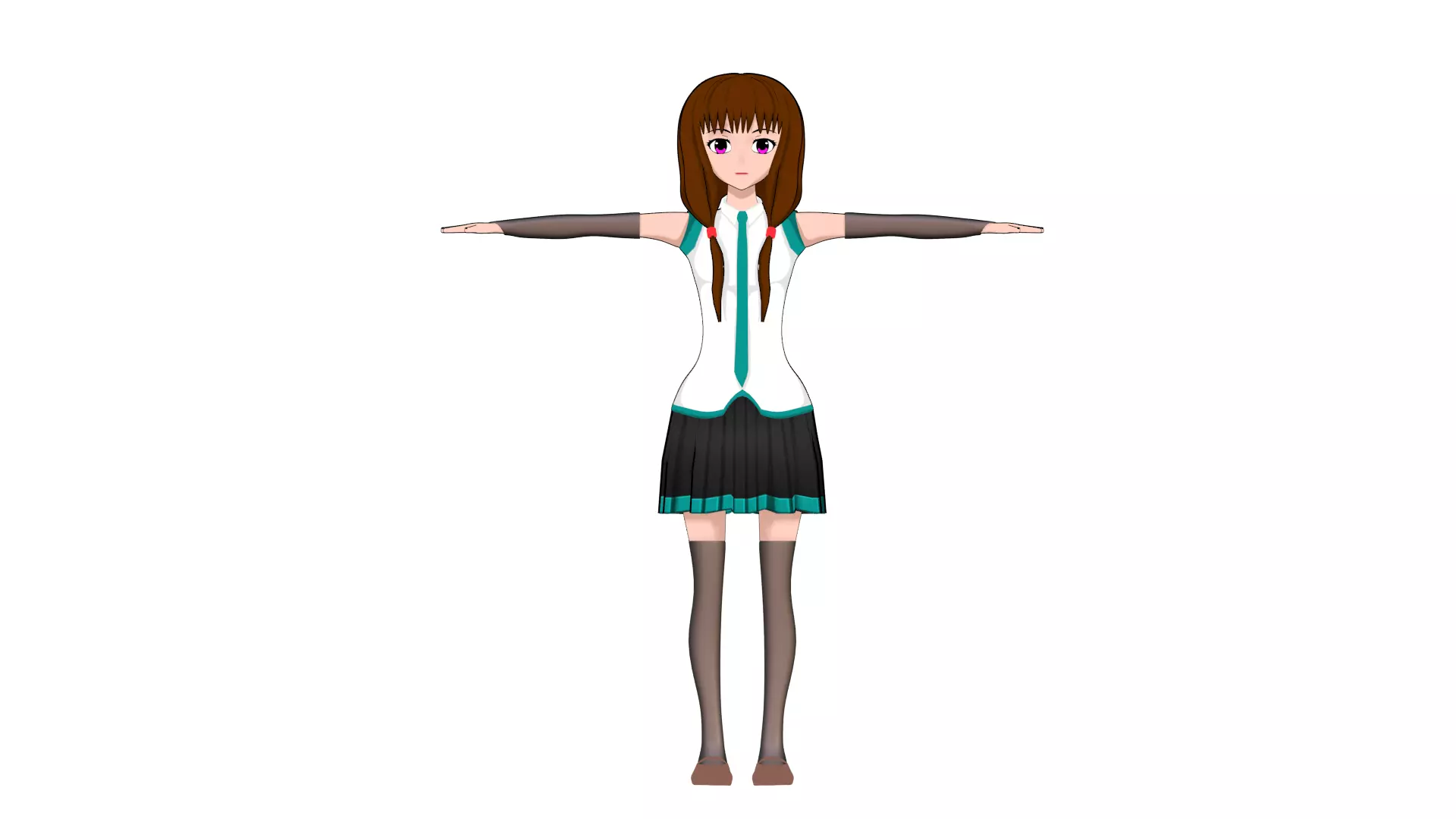 cute student character 3D model_0