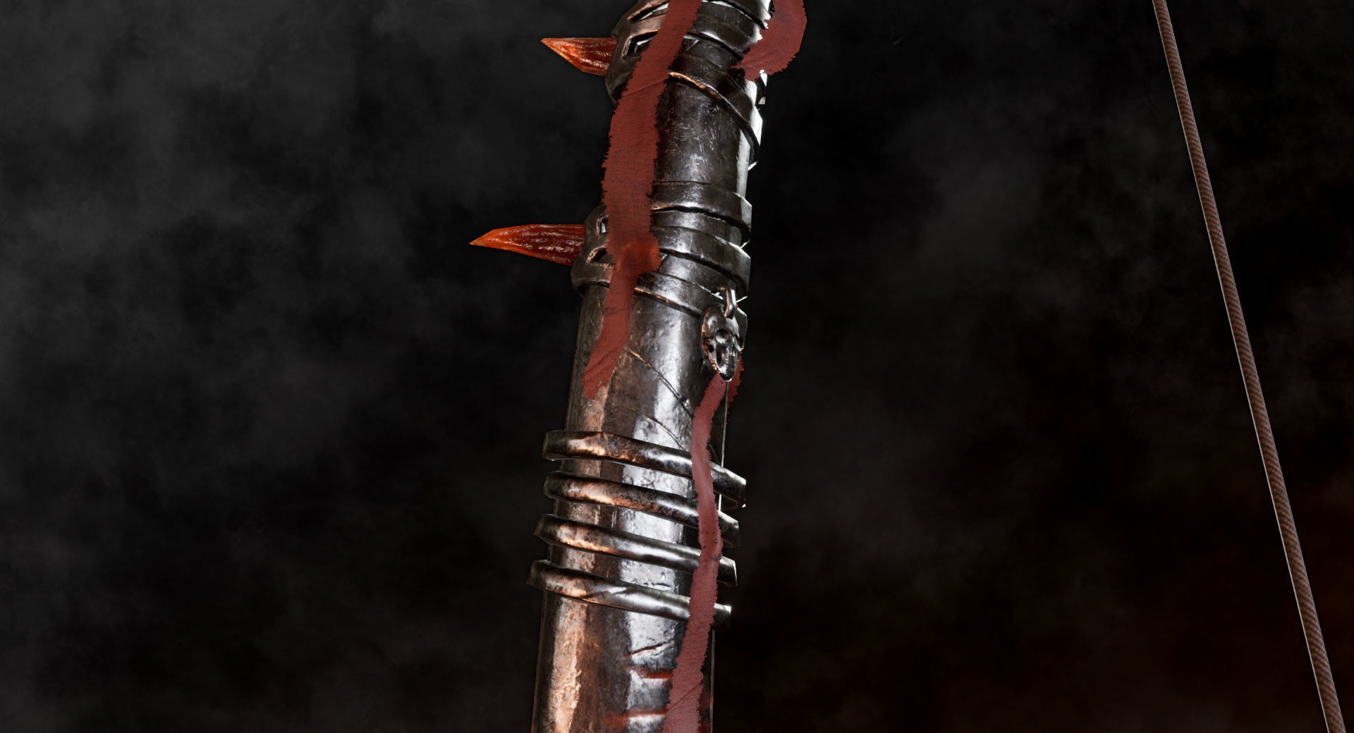 Fire Bow - Dark Fantasy PBR game ready 3d weapon Low-poly 3D model_10