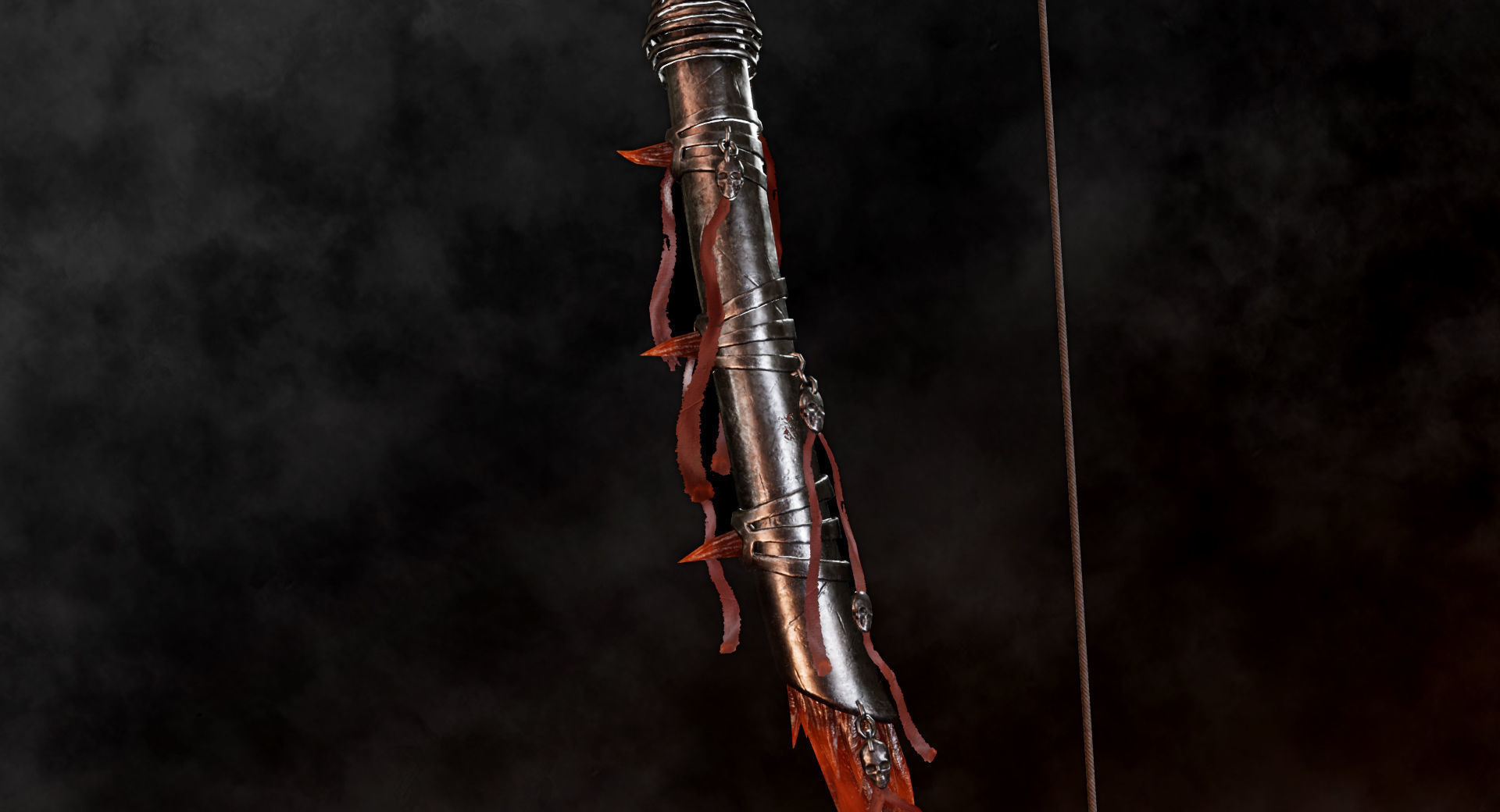 Fire Bow - Dark Fantasy PBR game ready 3d weapon Low-poly 3D model_9