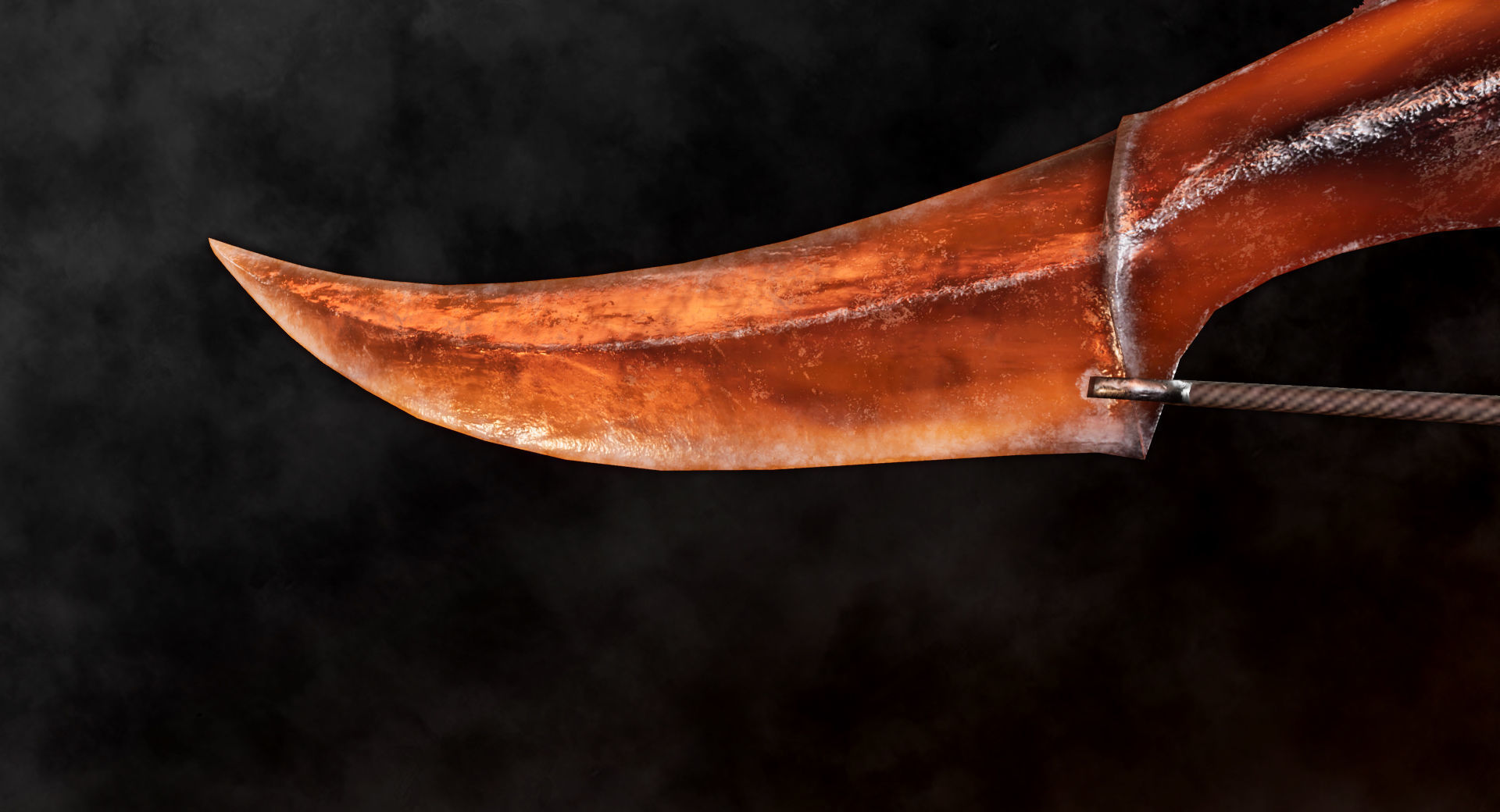 Fire Bow - Dark Fantasy PBR game ready 3d weapon Low-poly 3D model_4