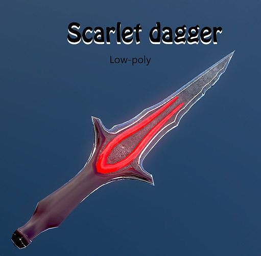 Scarlet dagger Low-poly 3D model