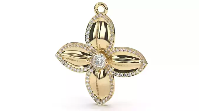 Flower Diamonds Pendant 3D print model