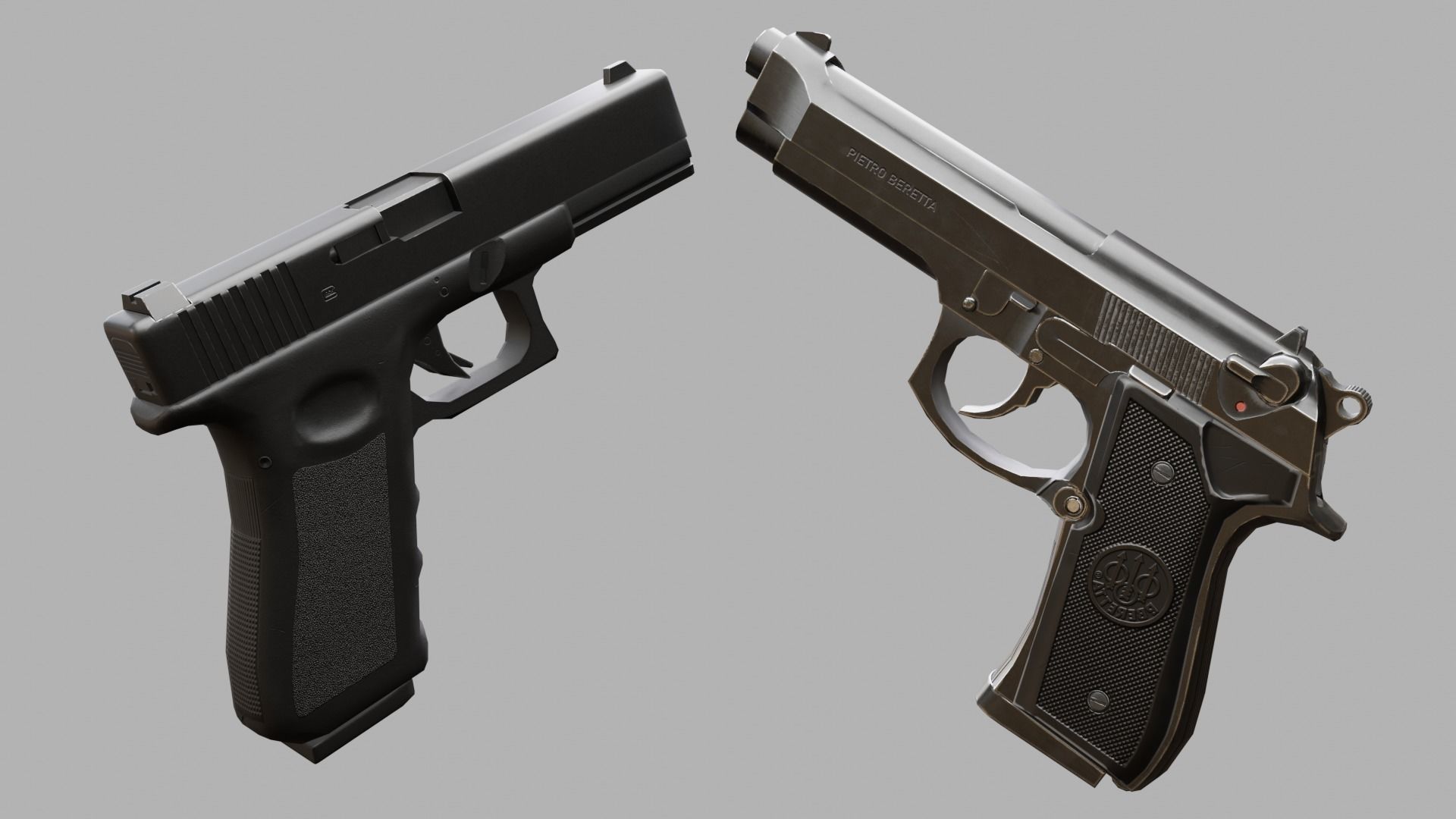 Beretta and Glock 3D Model Collection_9