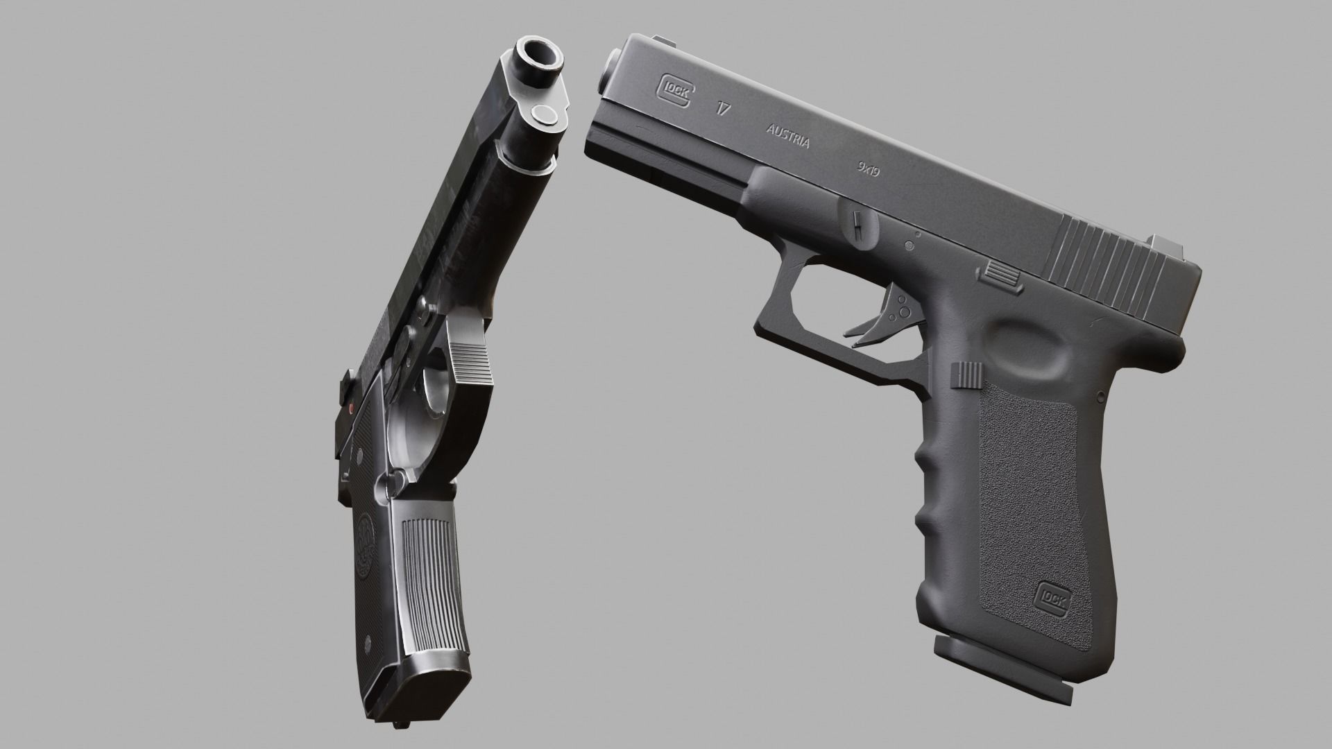 Beretta and Glock 3D Model Collection_5