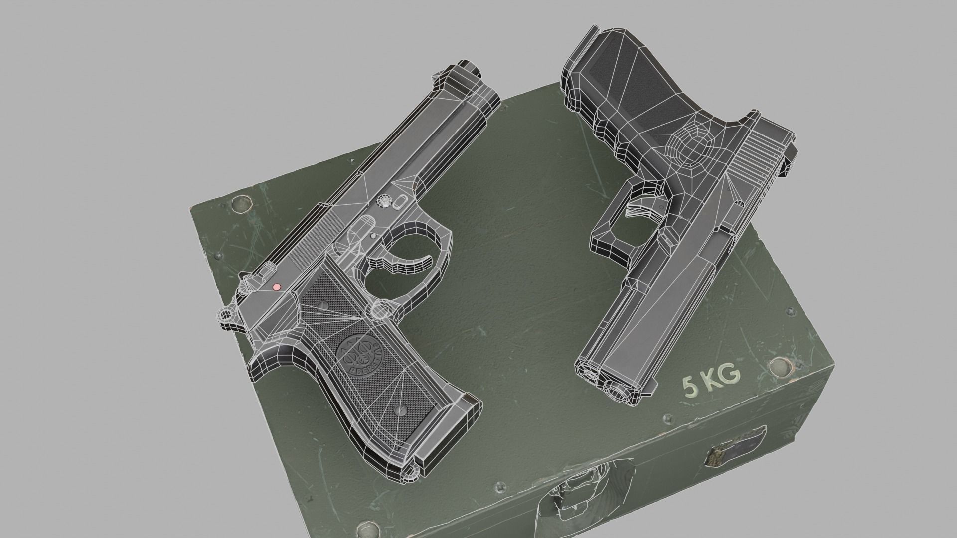 Beretta and Glock 3D Model Collection_3