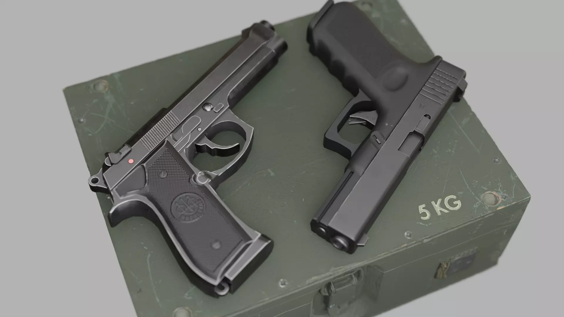 Beretta and Glock 3D Model Collection_0