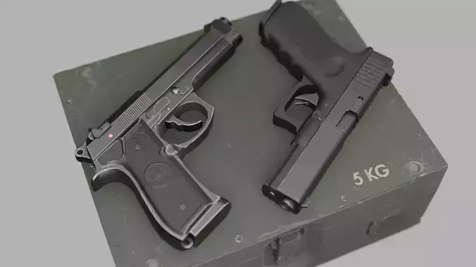 Beretta and Glock 3D Model Collection