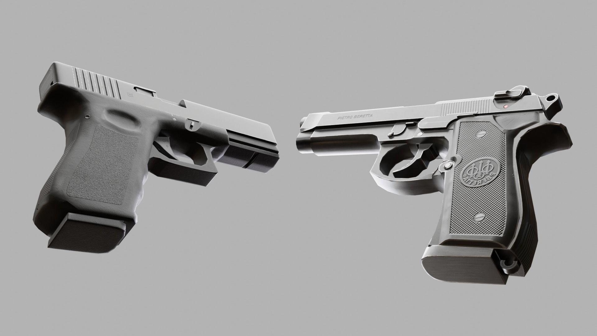 Beretta and Glock 3D Model Collection_11