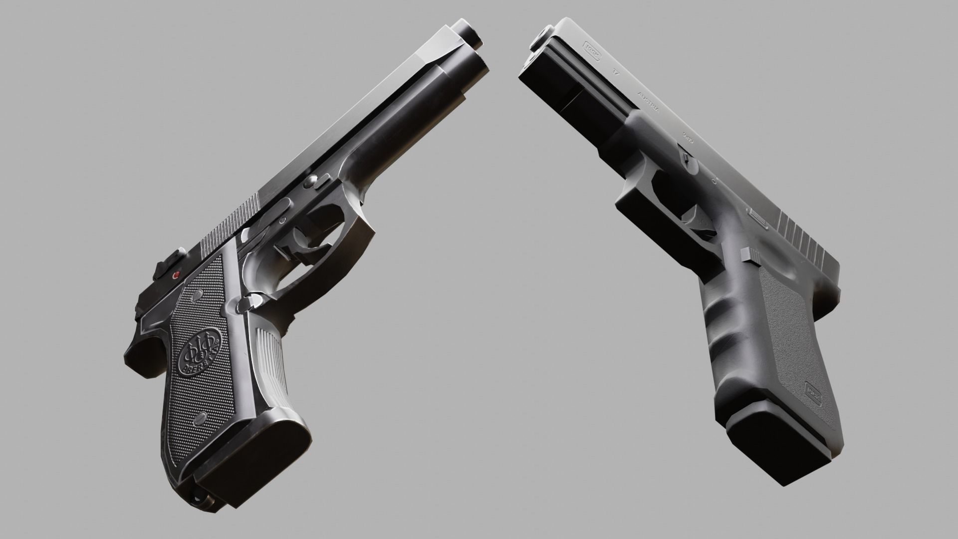 Beretta and Glock 3D Model Collection_8