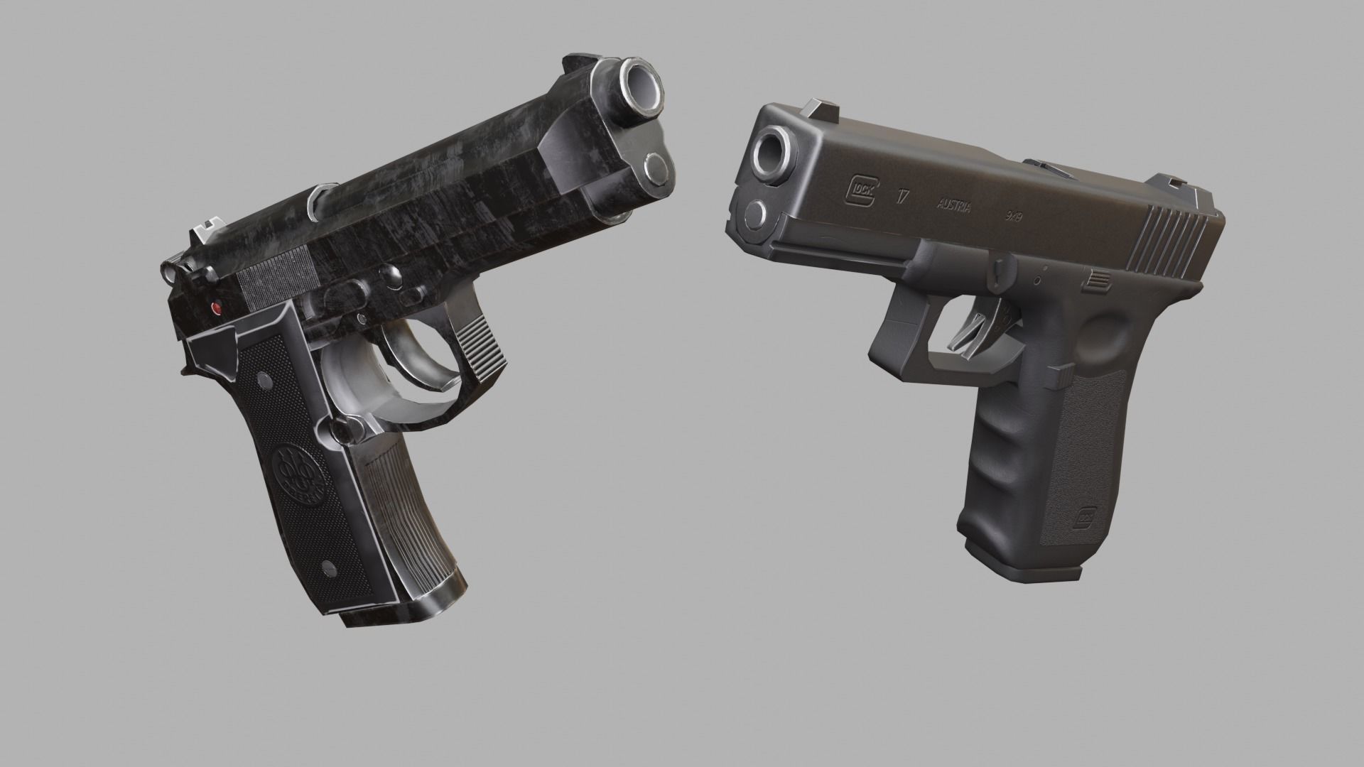 Beretta and Glock 3D Model Collection_7
